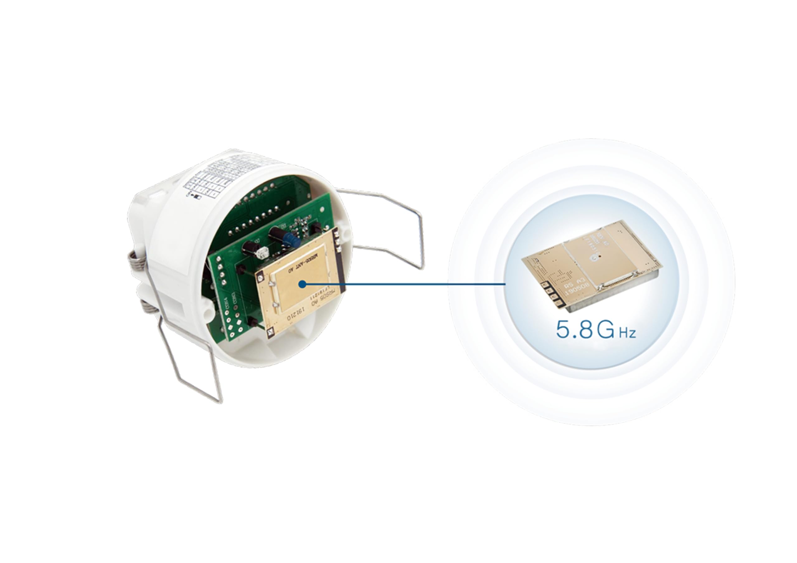 illuburg Motion Sensor 5.8GHz Microwave HF Radar Ceiling Flush Mount with Day Night Sensor Range 8 m, White - Image 3