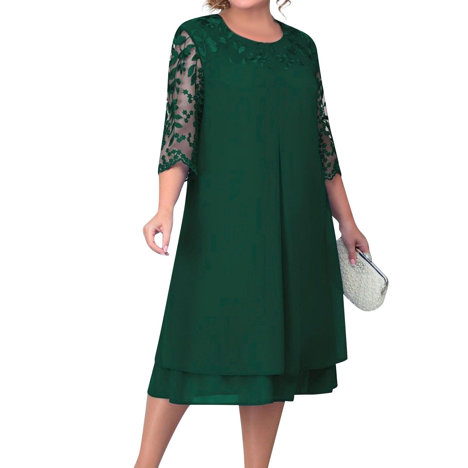 Vestido de talla grande de longitud media ideal para estilizar la figura con comodidad 5