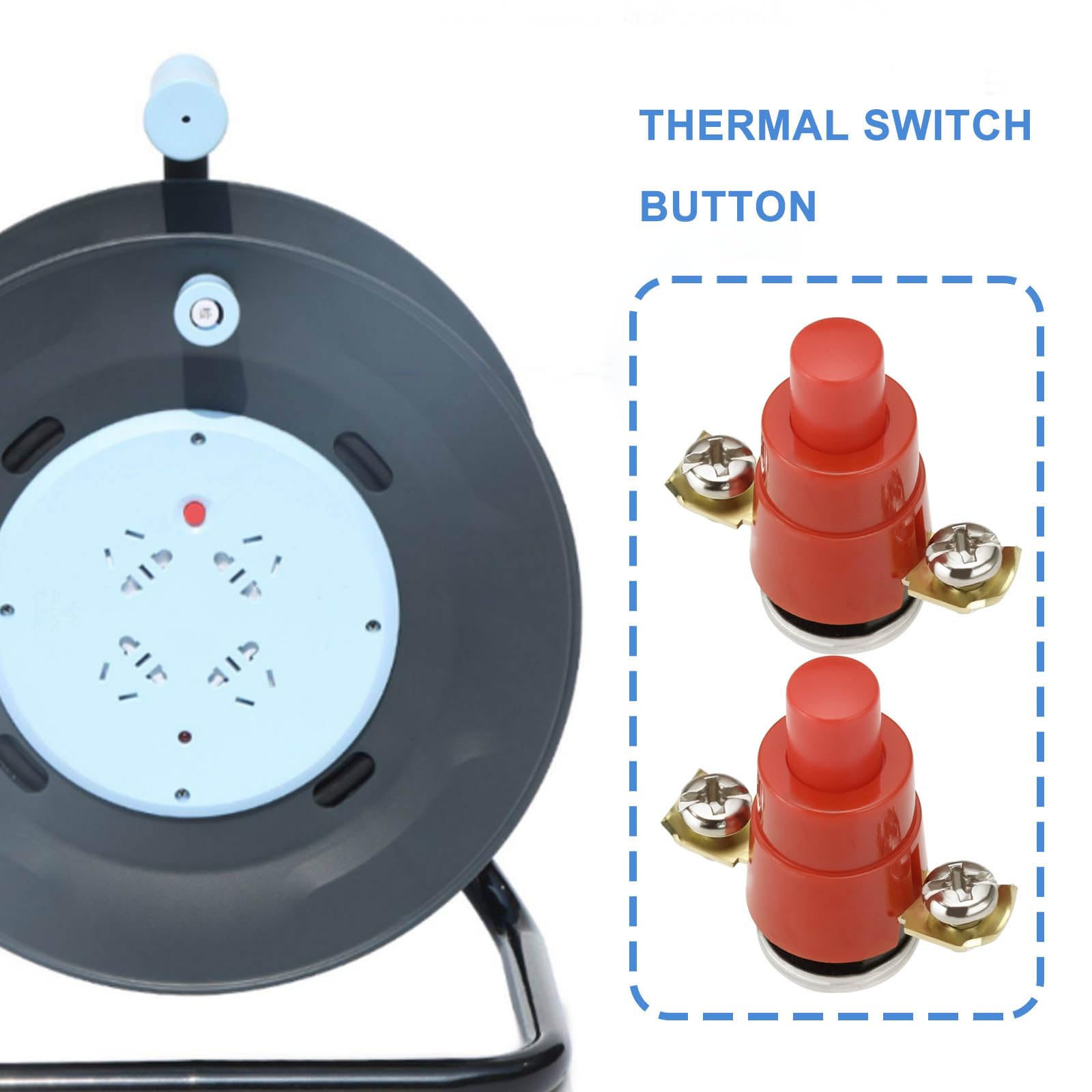 The Lord of the Tools 2Pcs Thermal Self-Resetting Thermal Switch 56°C 250V 16A/10A for Cable Reel Drum Cable Replacement Part Wire Trays Cable Trays Mobile Sockets - Image 2