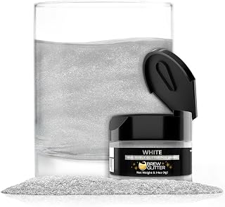 Brew Glitter White Edible Drink Glitter 1x 4g Jar for Cocktails, Beer, & Beverages