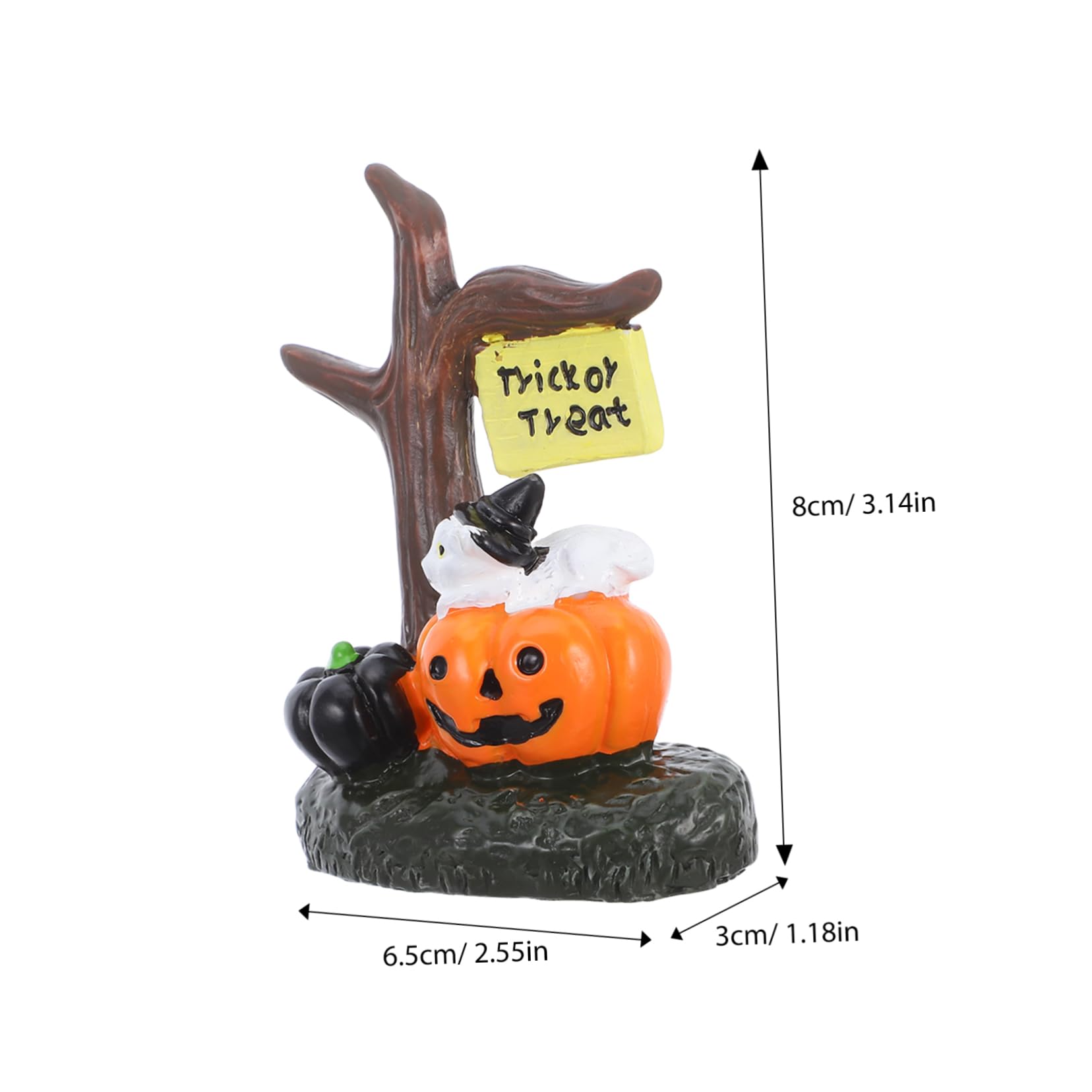 5 Figuras en Miniatura de Halloween, decoración de Mesa con Forma de Mini casa, estatuas de Micro paisajes, artesanía de Resina para Decoraciones de otoño y Fiestas de Halloween.