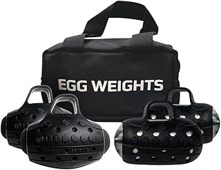 Egg Weights Cardio and Cardio Max Bundle Hand Weights Dumbbell Set with Anti-Slip Silicone Rubber Finger Loop Set of 2 for Shadowboxing, Kickboxing for Men and Women - 2.0 lbs and 3.0 lbs