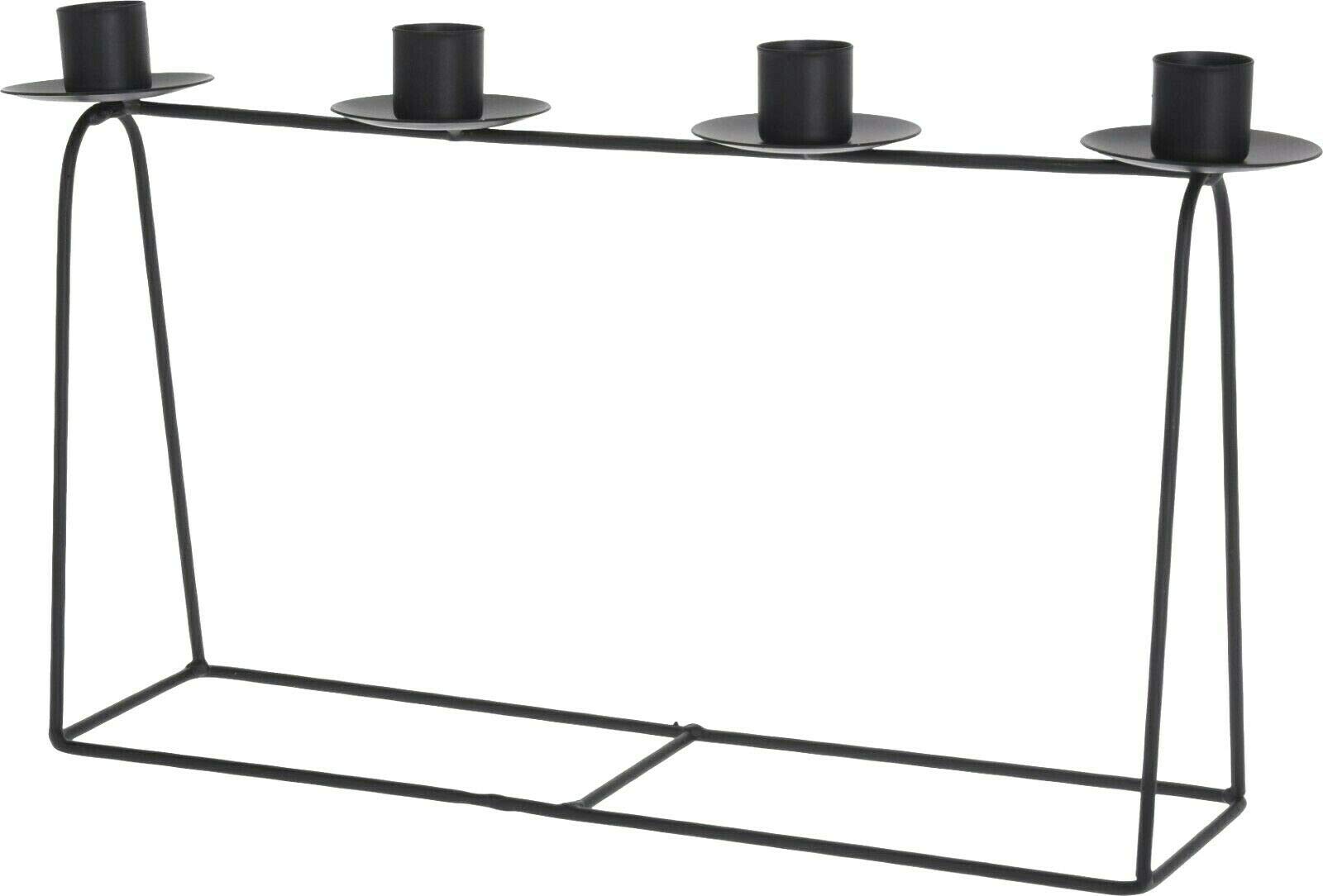 Rammento Black Candelabra 4 Candle Holder - Metal Matt Chic Wedding Modern Freestanding
