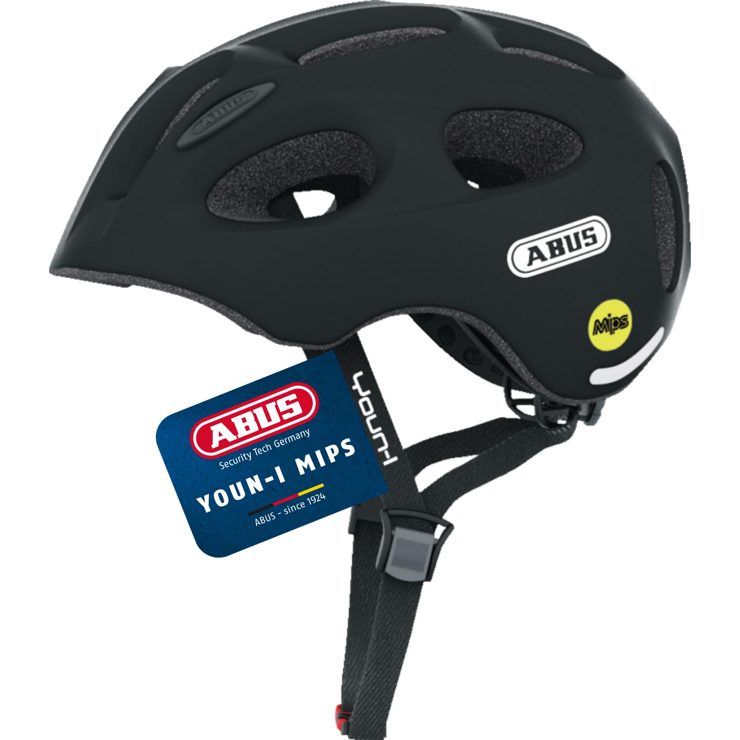 ABUS Youn-I MIPS - Casco de bicicleta para niños con luz, reflectores y protección contra impactos (MIPS)