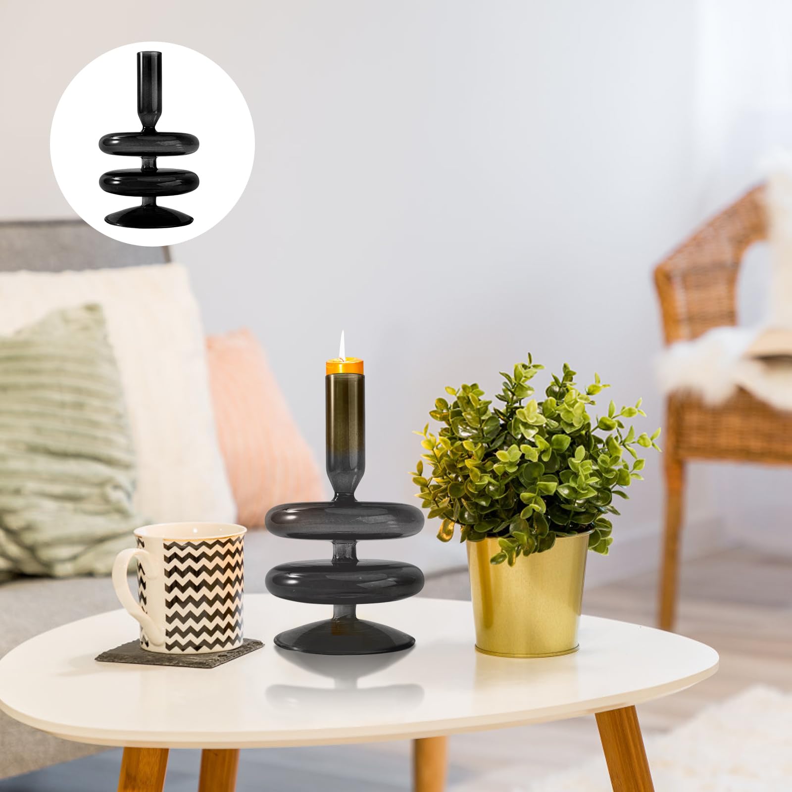 Glass Candle Holder Desktop Candlestick Dinner Candle Stand Fashion Candleholder Glass Candlestick Decorative Candleholder Light Luxury Candleholder Candle Stick Ornament