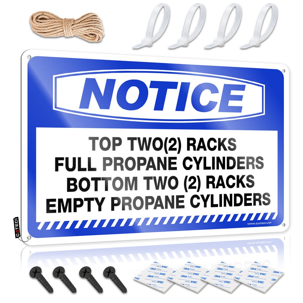 BRUNTELO Outdoor Funny Metal Sign Notice Top Two (2) Racks Full Propane Tin Sign Funny Metal Poster Bro Cave Sign