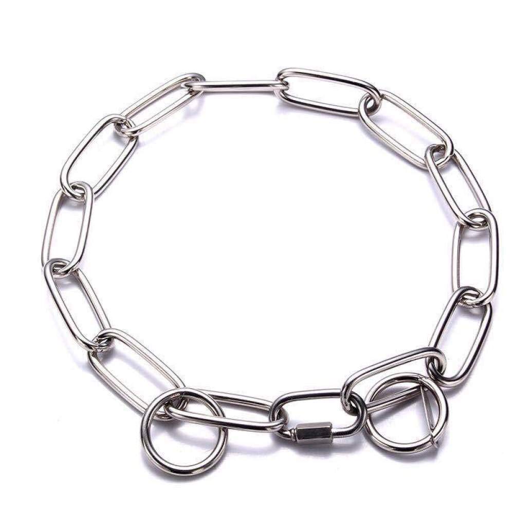 Stainless Steel Chain Dog Collar with Silver Chrome Plate, Ideal for Large and Breed Dogs Gold Retriever, 4mm x 70cm, Gold