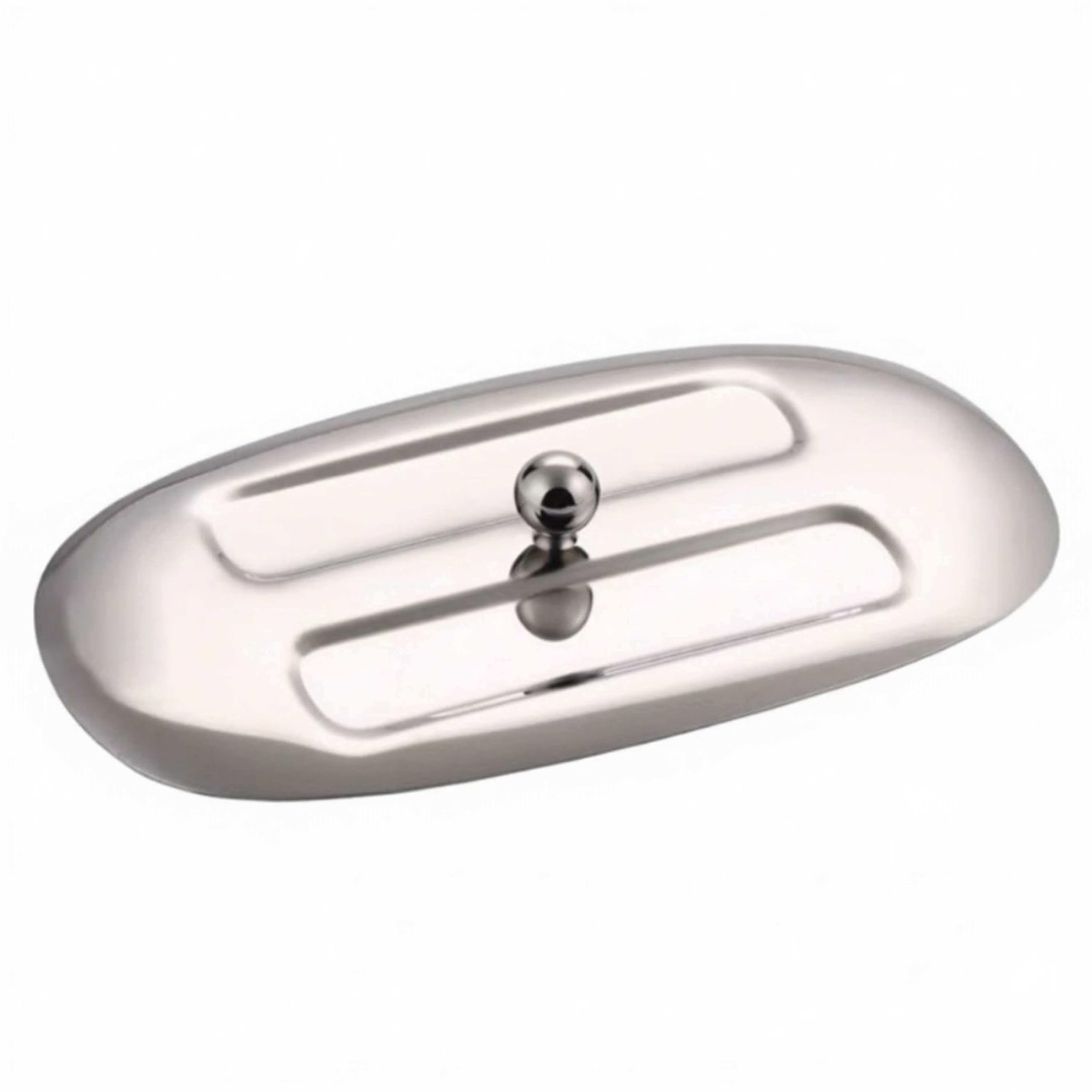 Cache-poussière compatible avec grille-pain SMEG TSF01, acier inoxydable, finition polie, forme ovale