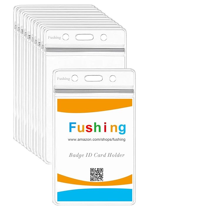 Buy Fushing 10 PCS Clear Waterproof Plastic Badge Holders Name Tag