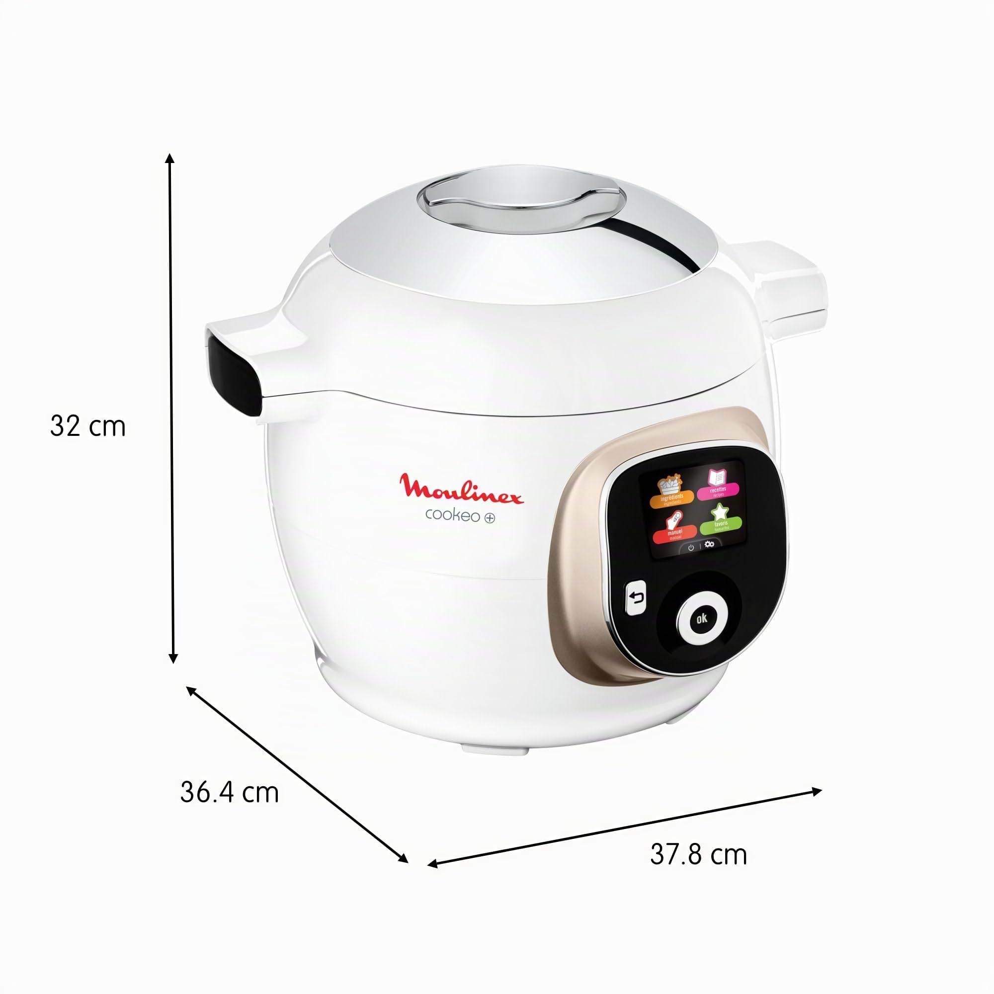Moulinex, Cookeo - Multicooker inteligente 6L, 150 recetas integradas, cocción sin vigilancia, pantalla intuitiva, guía de cocción, aplicación MyMoulinex, 1600 W, blanco, 15 años reparabilidad