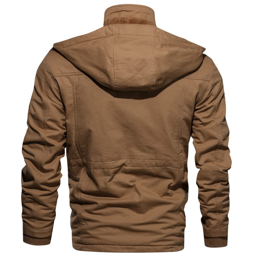 Chaquetas Cargo de Polar Hombre Chaqueta Aviador Militar de Algodón Abrigo Cortavientos Invierno Grueso y Caliente