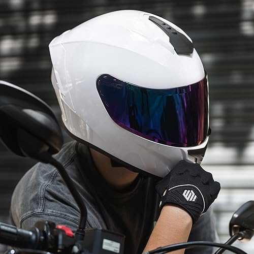 Miniatura 6 de Cascos integrales de motocicleta para adultos, hombres y mujeres DOT con visera tintada, modelo MD-813 para bicicleta de calle y carreras