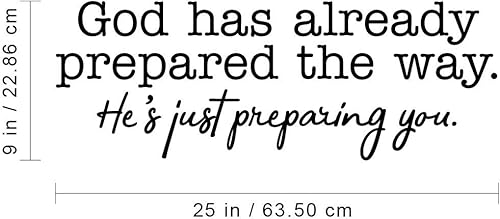 Miniatura 3 de Calcomanía de vinilo para pared, diseño de Dios ha preparado el camino, 9 x 25 pulgadas, cita religiosa inspiradora para el hogar, dormitorio, sala
