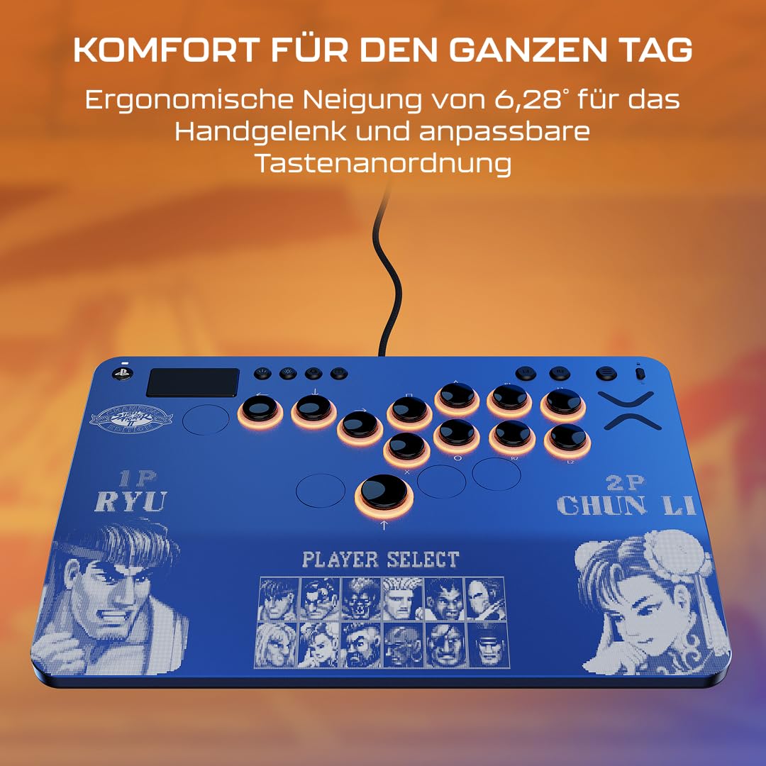 Turtle Beach Victrix Pro KO Leverless Fight Stick: Street Fighter II PS5 | Street Fighter II Champion Edition, PlayStation, Windows PC, Turnier-Arcade-Controller, 16 Cherry-Switches, schlankes Design
