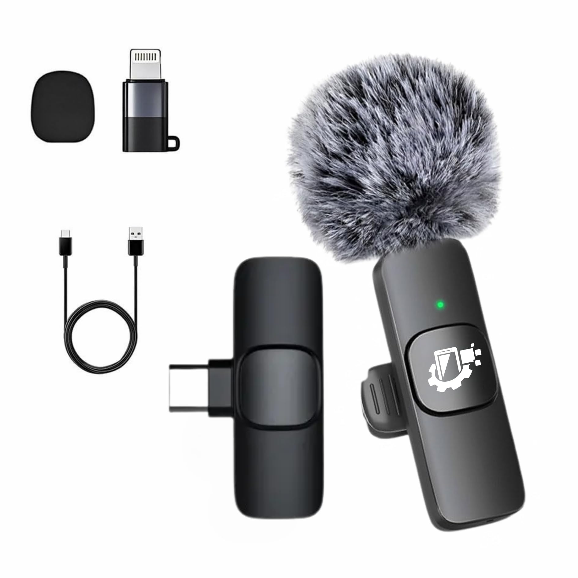Dual Wireless K9 Lavalier Microphone Plug and Use for YouTube Recording Video, Collar Bluetooth Mic for Vlogging, Portable & Compatible Android, iPhone (K8 Furry)-image-44
