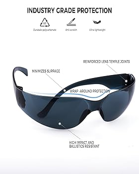 50’s Airco Z87 Safety セーフティ 46/22 BISON LIFE Gray Diamont Vented Over Safety Glasses, Anti