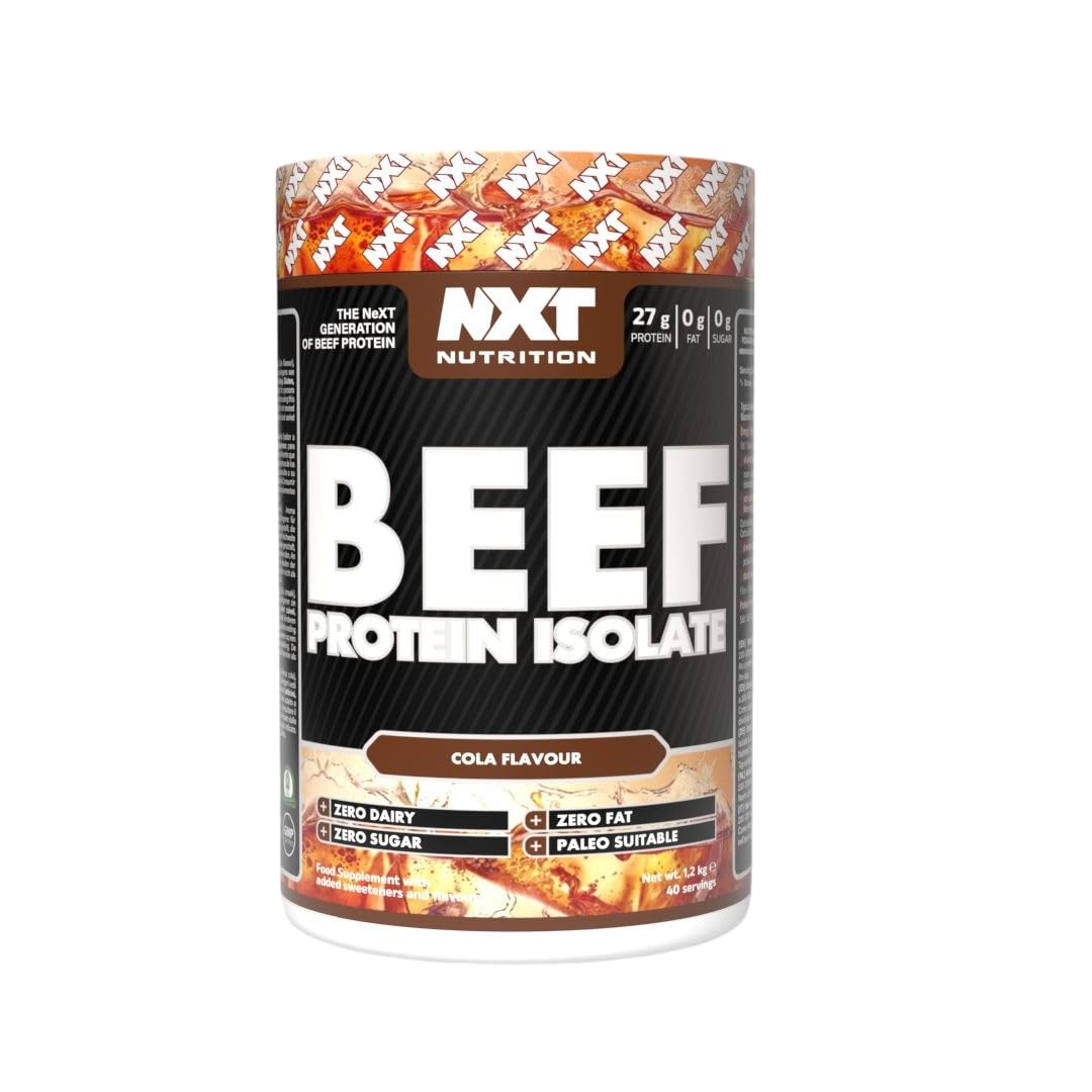 NXT NutritionBeef Protein Isolate Powder - Protein Powder High in Natural Amino Acids - Paleo, Keto Friendly - Dairy and Gluten Free - Muscle Recovery | 1.2kg (Cola)