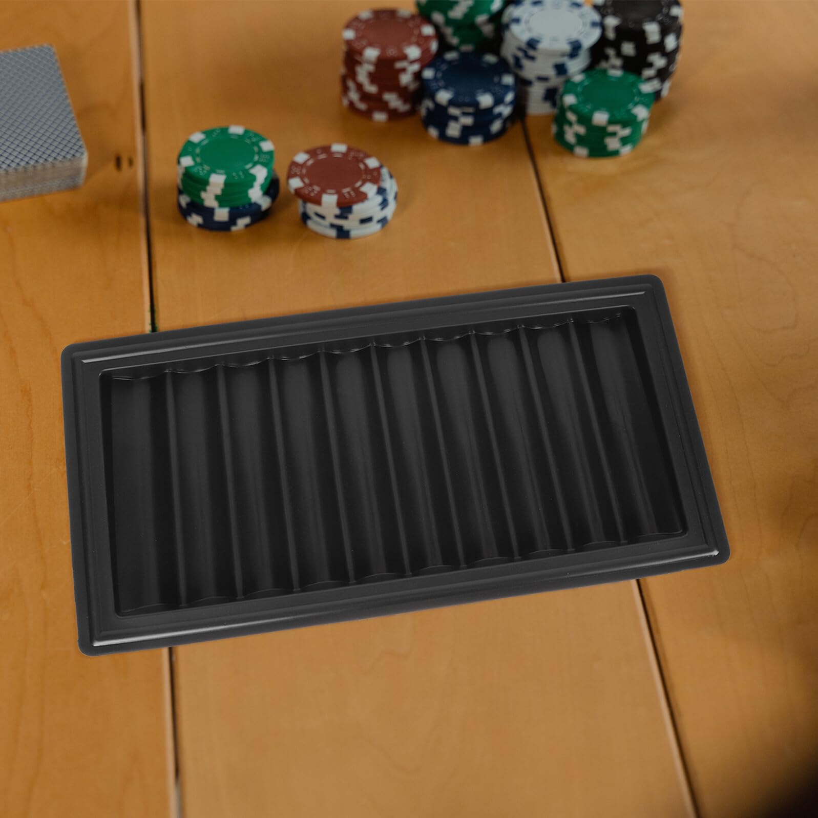 BESPORTBLE Kartenschlitten Chipbehälter aus Kunststoff Leichter Pokerchip Halter mit Einfacher Organizer Hülle als Chipaufbewahrungsplatte für Zuhause
