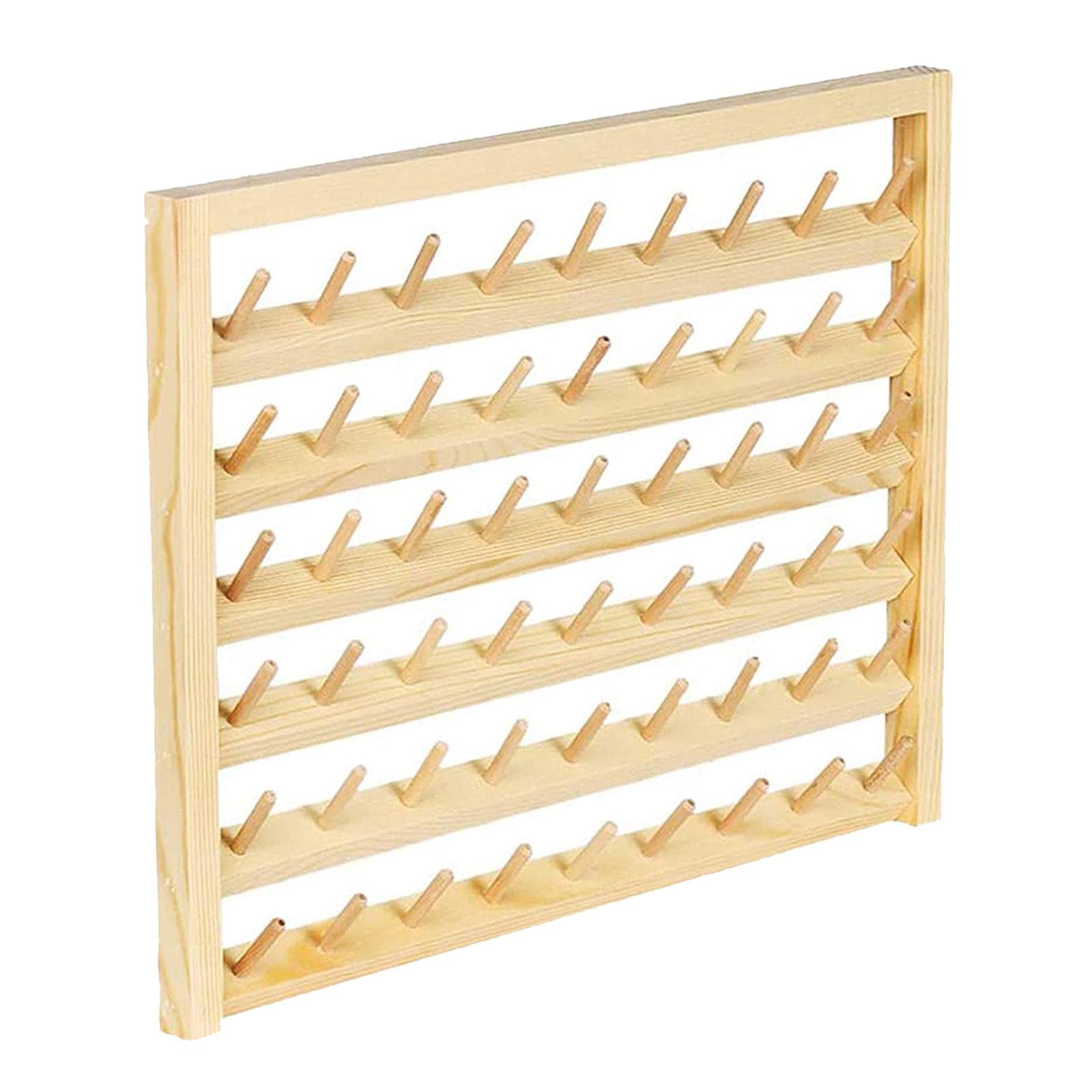 Support de rangement en bois pour fil à coudre de 54 bobines