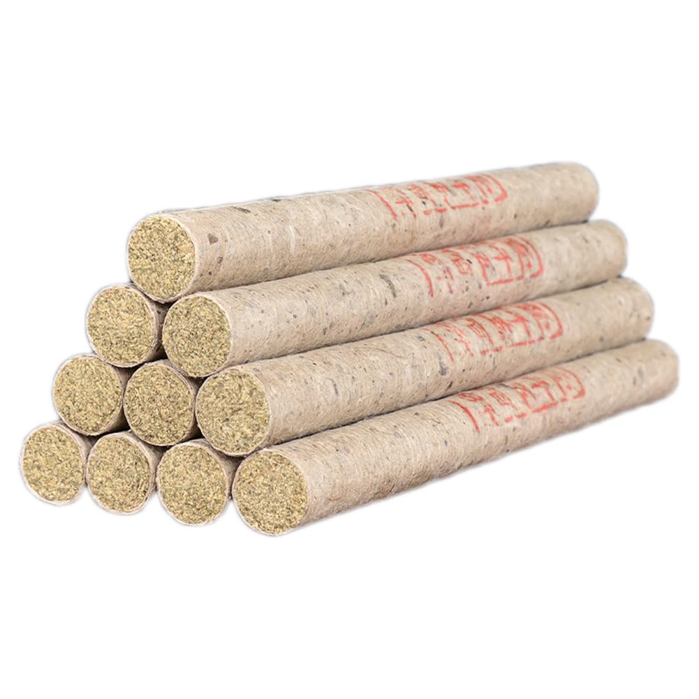 Moxa Sticks, Stone-Ground Moxibustion Rolls,High Pure Mugwort Ai Jiu Moxibustion Sticks for Back Neck Waist,10pcs/Pack 艾草灸條
