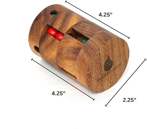 Miniatura 2 de Tambor giratorio: juego de coeficiente intelectual giratorio hecho a mano para adultos y niños de SiamMandalay con caja de regalo SM (foto) - Barril
