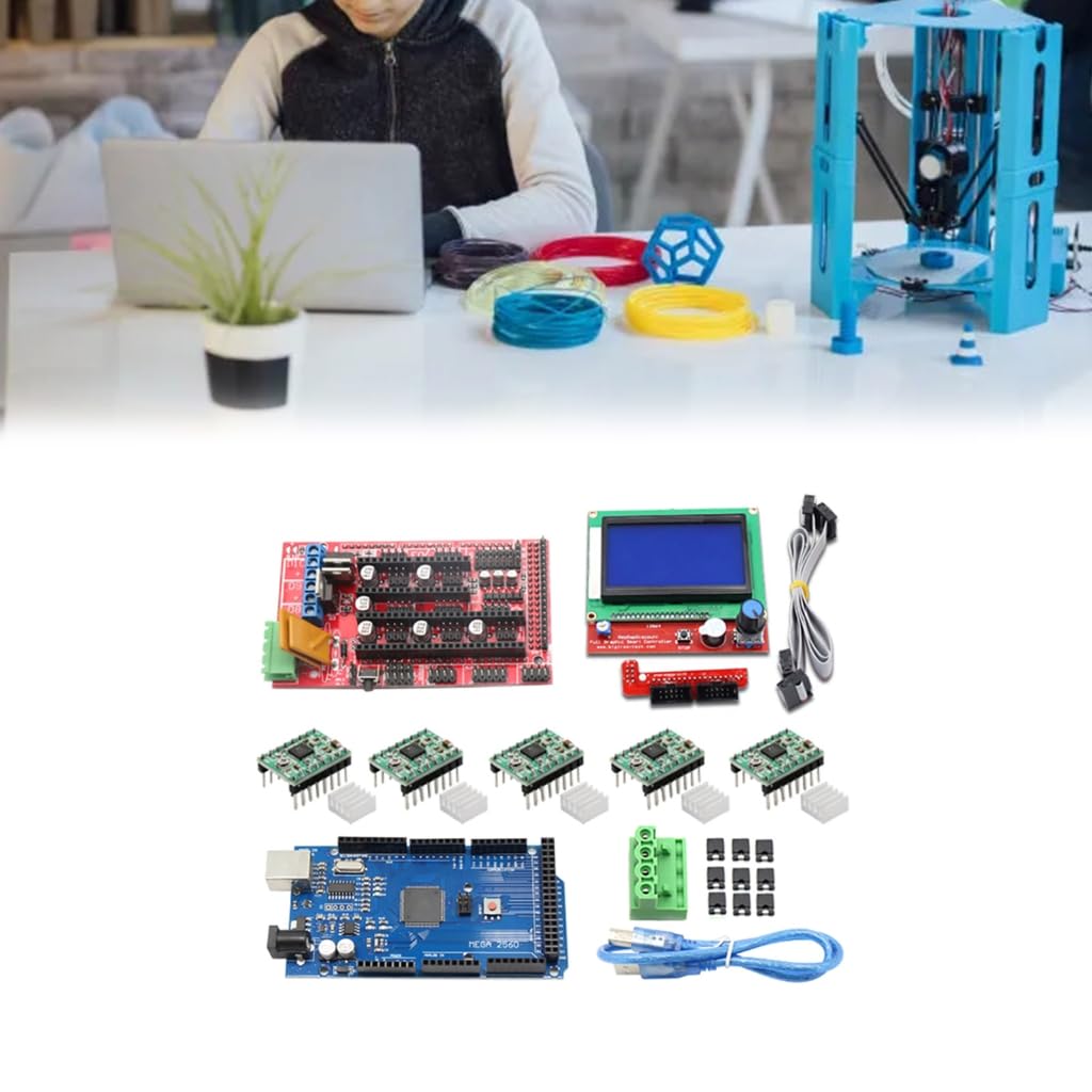 Mega2560R3, kontroler rampy 1.4 i sterownik krokowy A4988 12864 panel LCD