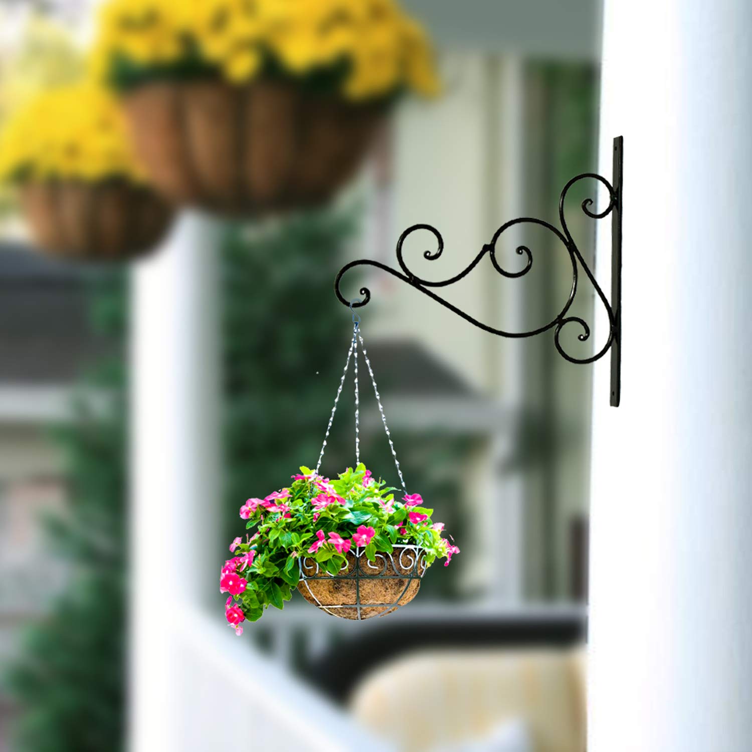 Pioneer Handicrafts Wall Bracket for Bird Feeders & Houses Planters Lanterns Wind Chimes Hanging Baskets Ornaments String Lights, As Wall Brackets & More! Set of 2-image-3