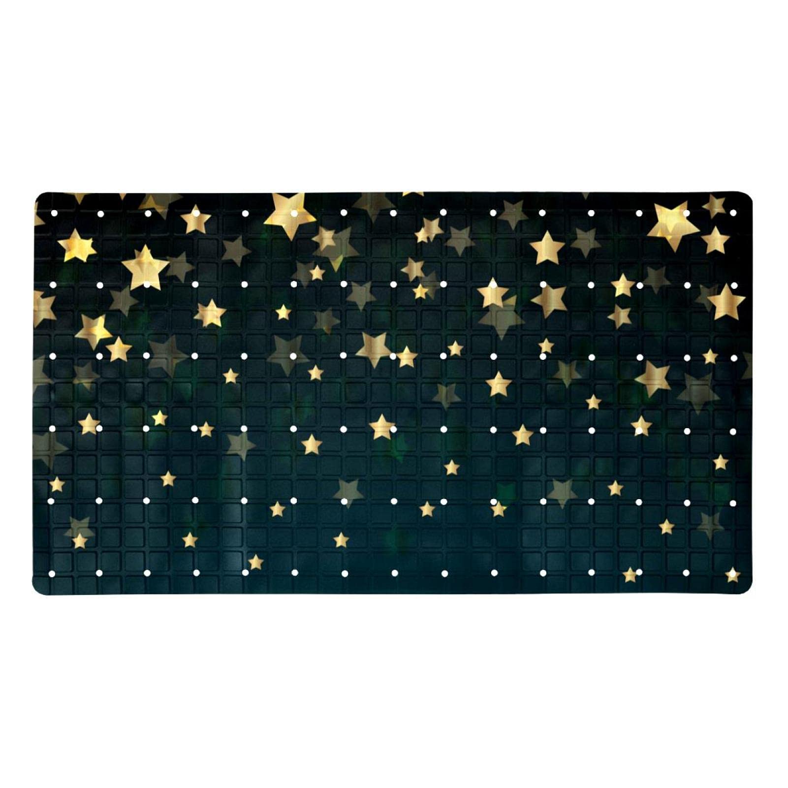 Alfombrilla antideslizante para ducha de 15.7x27.9 pulgadas con ventosas y estrellas doradas