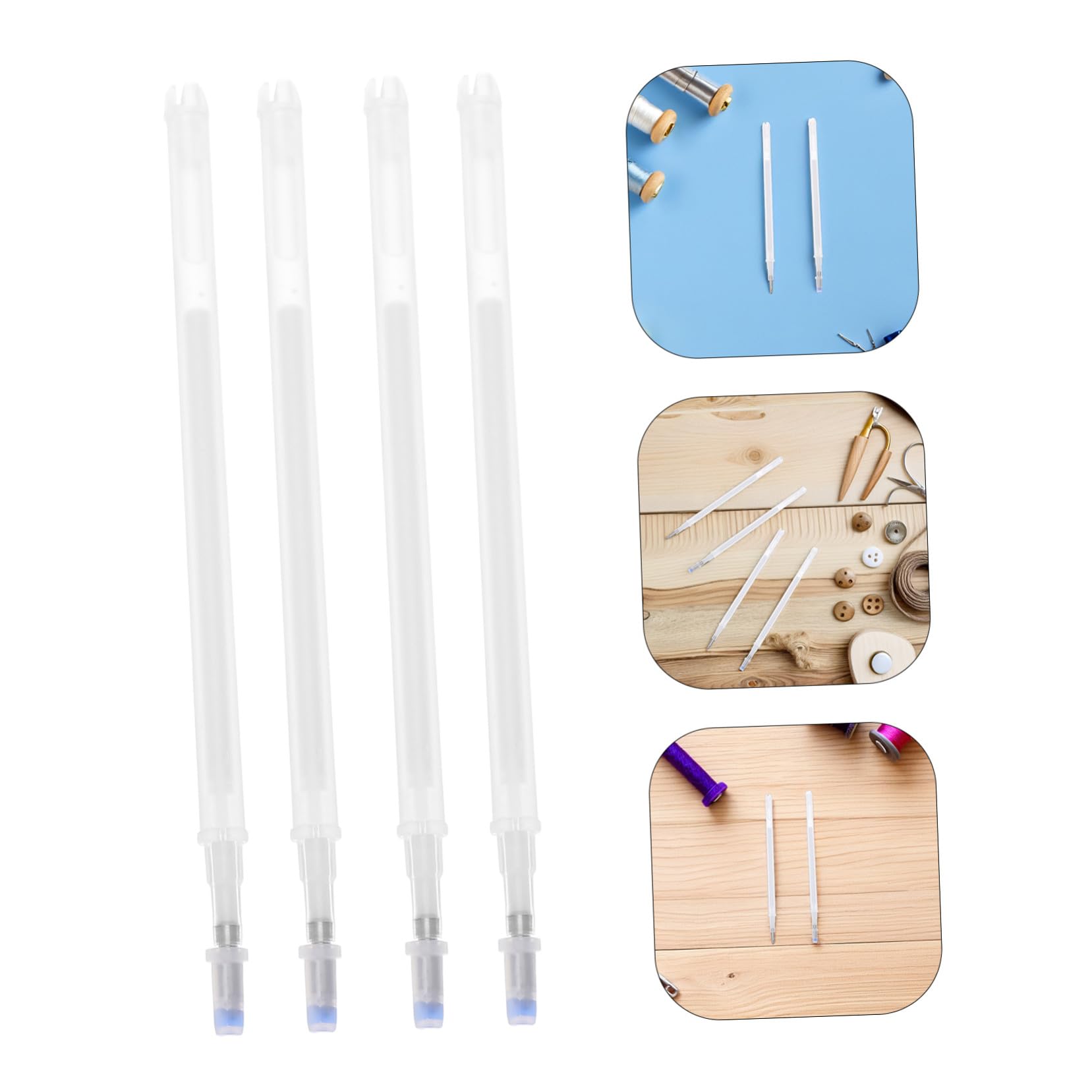 100 Rotuladores Borrables Calor para Tela Blanco de Abs y Líquido, Diseño Versátil para Confección y Costura, Ideales para Manualidades y Sastrería