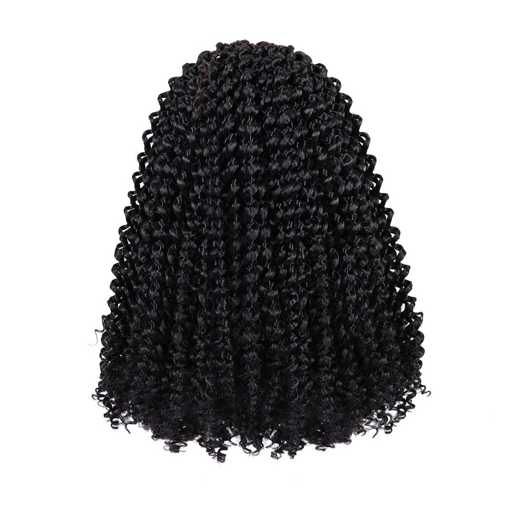 Dorsanee Black Passion Twist Hair 12 Inch 7 Packs Water Wave Crochet Hair Long Bohemian Curly Braiding Hair for Butterfly Locs, Faux Locs, Boho Style