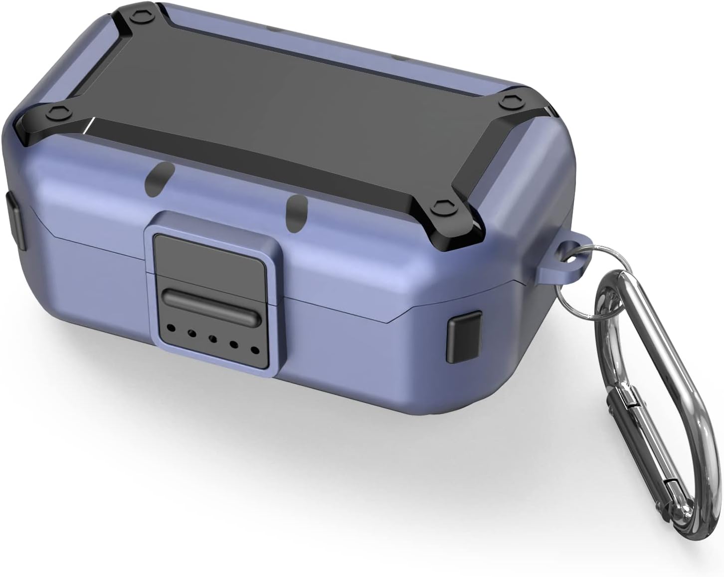 WOFRO [Upgrade Lock] Case for Bose QuietComfort Earbuds Case (2020), Military Armor Series Protective Cover Shock-Absorbing Scratch Resistant Hard Shell with Keychain(Blue)