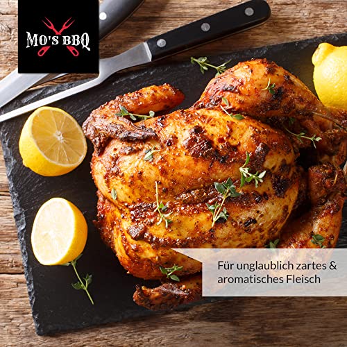 Foto von MO’S BBQ Fleischspritze Marinadenspritze aus Edelstahl - (50ml) - BBQ Spritze für Fleisch - Grill Marinierspritze inkl. Fleischkrallen für Pulled Pork