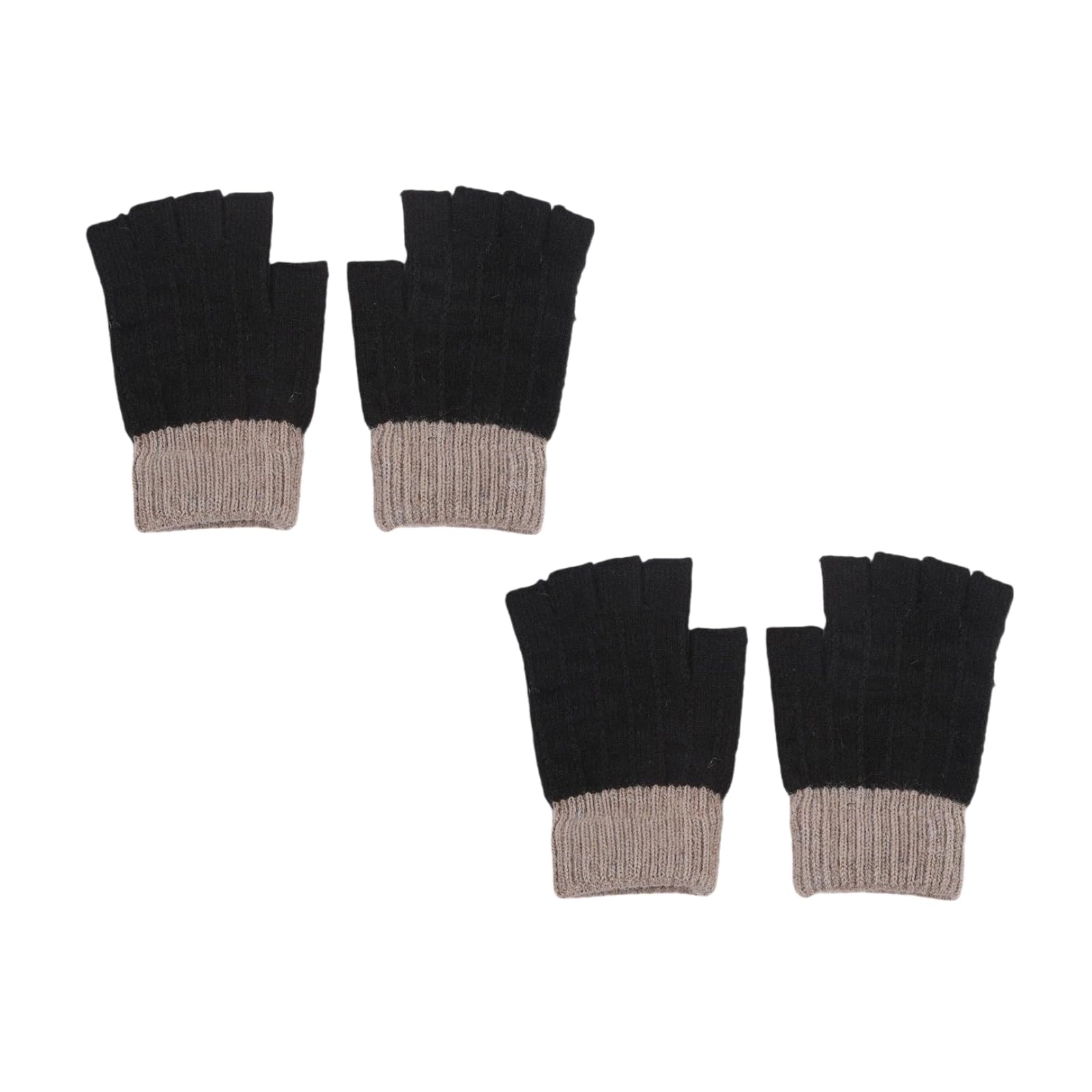 AWSOLAR 2 Paar Winter Fingerlose Handschuhe Damen und Herren, Weiche Strickhandschuhe Handschuhe Ohne Finger für Damen