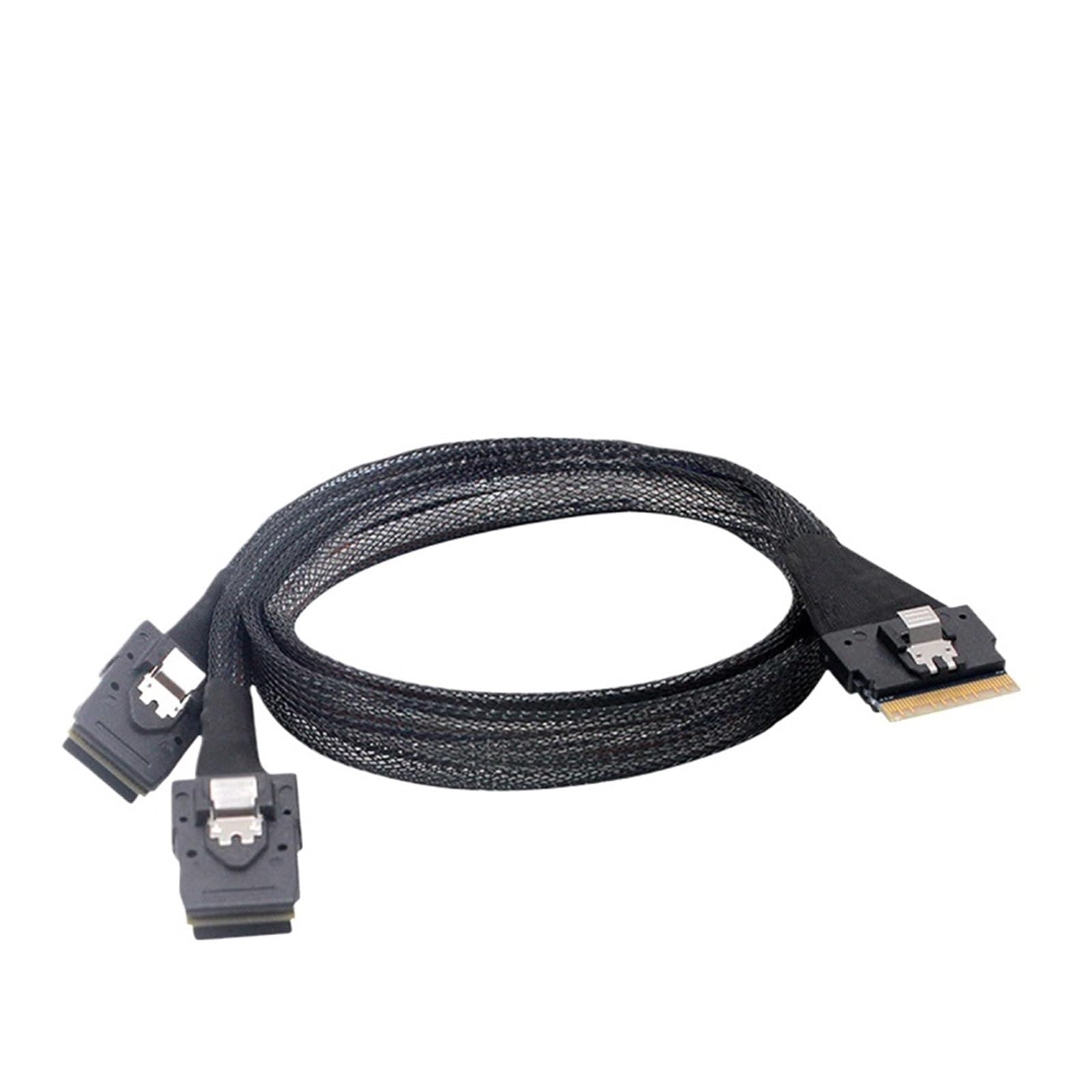 Câble de données fin SFF-8654 8i vers 2 ports 8654 8611 8643 S/AS 8087 40 cm 4i 8i PCI-E NVMe 2025 (8654 8i vers 2 8087)