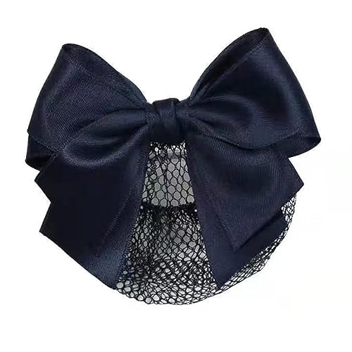 Miniatura 5 de 4 pinzas para el cabello para mujer con moño, cubierta de moño para el cabello, pasadores, red de red para el pelo (2 unidades, azul + 2 negro)