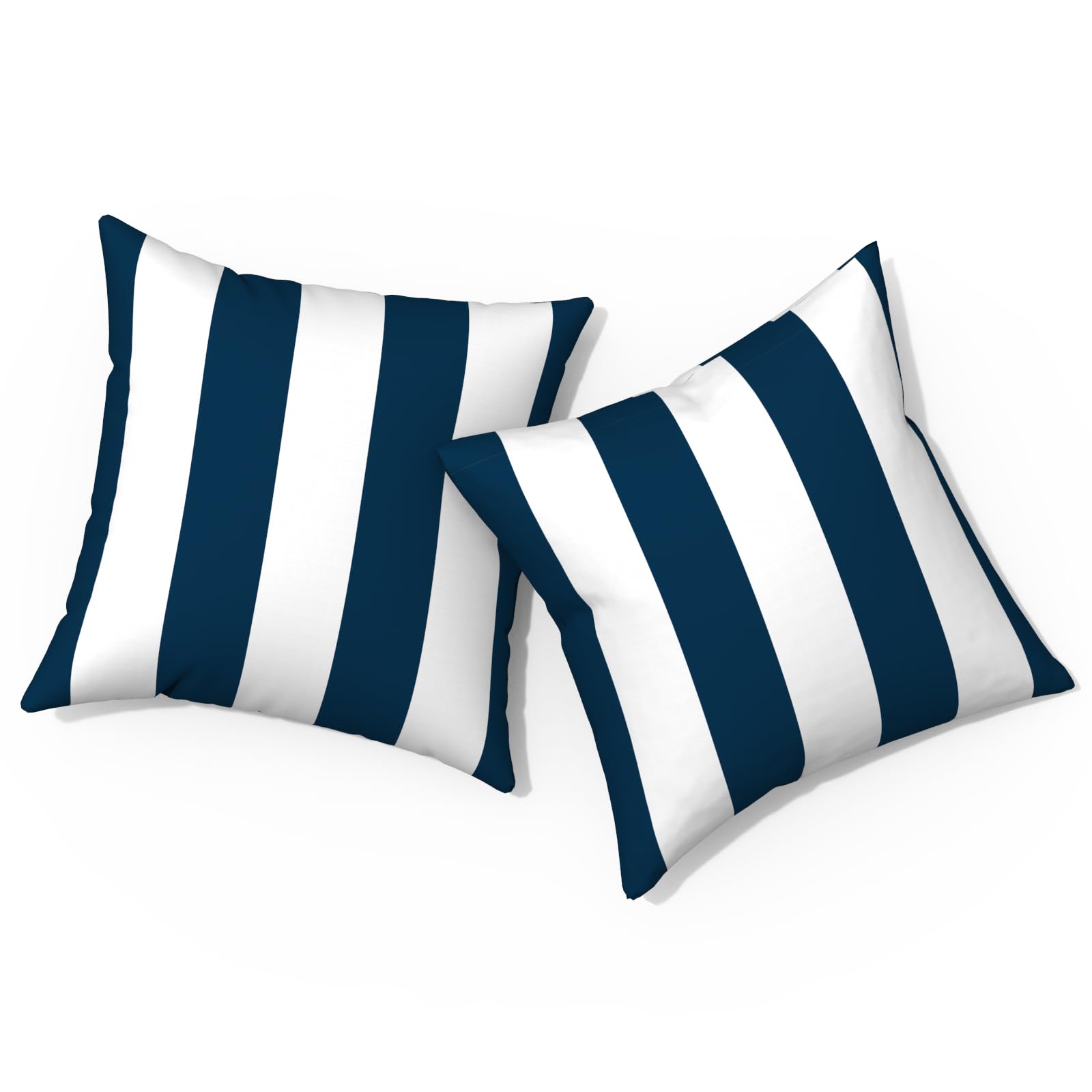 Outdoor Pillows for Patio Furniture 16x16 inch, Square Outdoor Throw Pillows with Inserts, Decorative Patio Pillows for Garden Couch Home Sofa Office Chair, Pack of 2, Cabana Navy