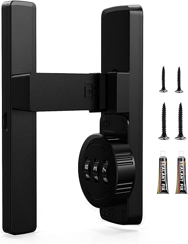 Cerradura de puerta de granero, aleación de zinc resistente, alta seguridad y fácil instalación, cerradura de pestillo abatible de 3 dígitos,