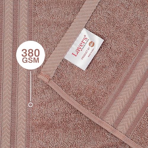 Image of Layers 100% Cotton Gym Towel | 380 GSM Quick Dry & Super Absorbent | Soft, Fade Resistant & Long Lasting | Gym, Yoga, Sports, Travel & Pool | 1 Piece for Men & Women | 50 x 100 cm - Brown