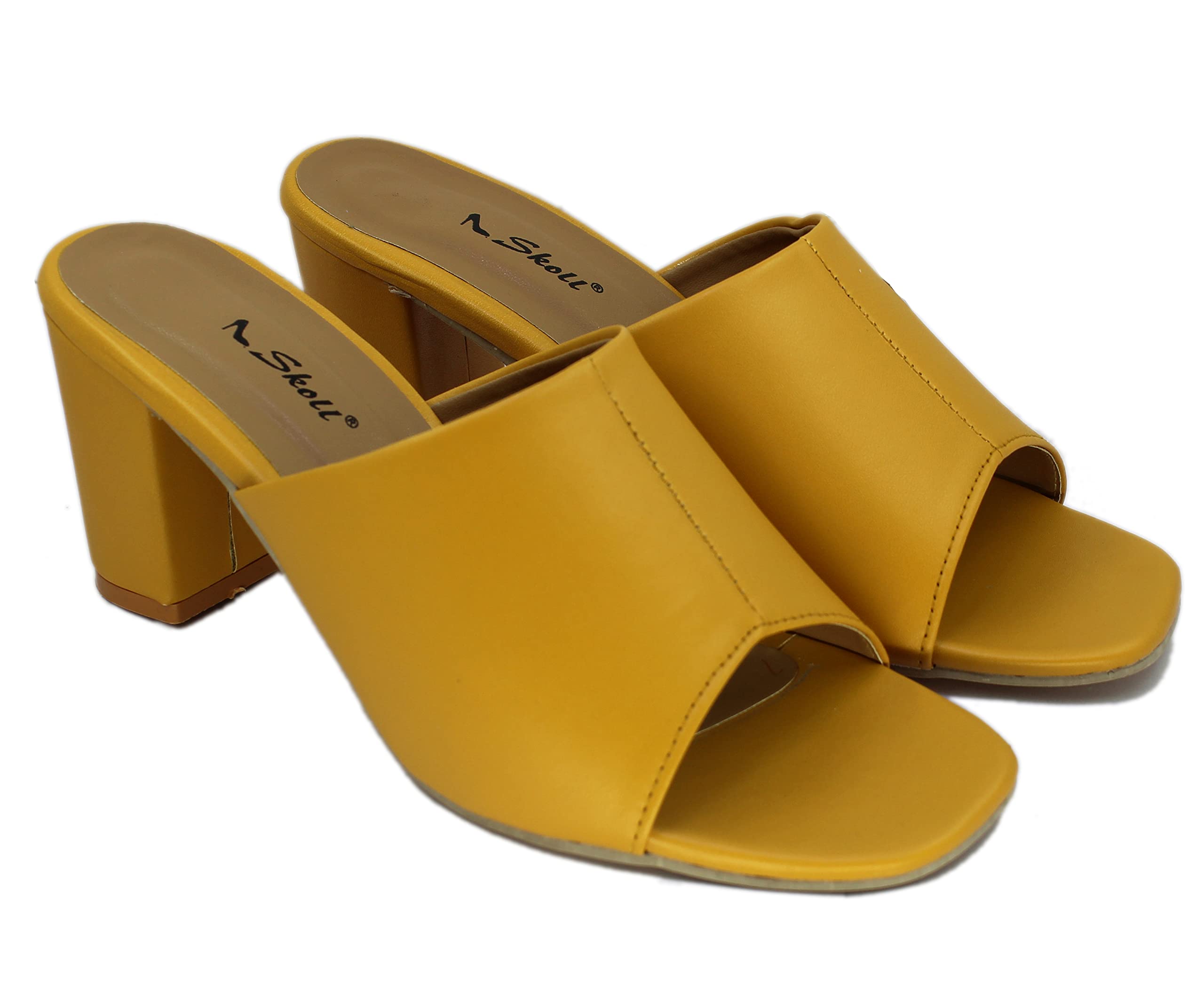 SKOLL Woman Synthetic Formal Stylish Heels Yellow (B09QMDM2WL) Amazon Price History, Amazon Price Tracker