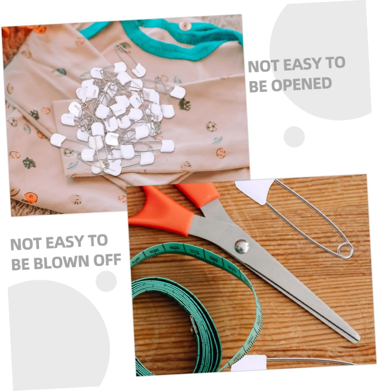 jojofuny 60pcs Safety Diaper Pins for Newborns Boys and Girls Large Safety Pins Lock Scratch-Resistant for Clothing Diapers Jewelry Making