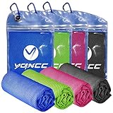 YQXCC 4 Pack Cooling Towel (47'x12') Ice Towel for Neck, Microfiber Cool Towel, Soft Breathable Chilly Towel for Yoga, Golf, Gym, Camping, Running, Workout & More Activities