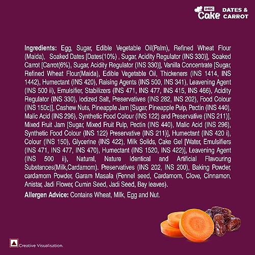 Image of Unibic Foods India Pvt LTD Dates & Carrot Cake|Premium Cake 440Gm (Pack of 2)
