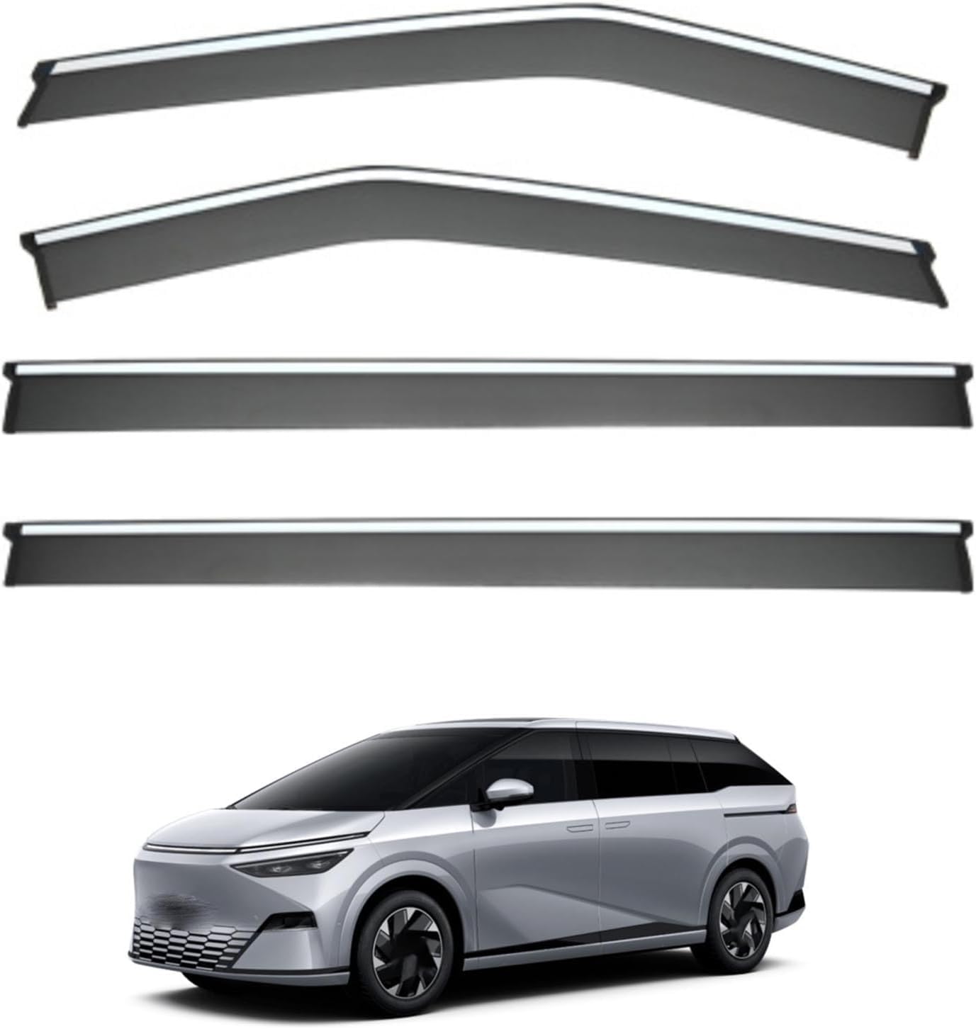 PLAKDFUU Wind Deflectors Rain Guards for XPeng X9 MK1 2023-2025 4Pcs, Side Window Visors Block UV & Rain, Fresh Air Flow