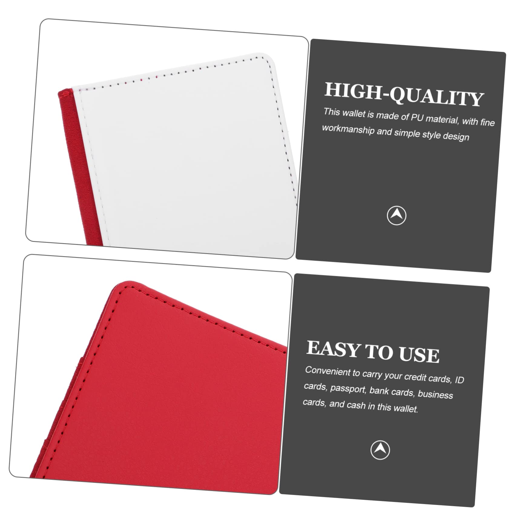 BESPORTBLE Porta Passaporto da Viaggio in Pelle Pu Rosso 3 Pezzi | Capacità Ampia, Trasporto Pratico per Carte e Contanti, Design Elegante e Funzionale