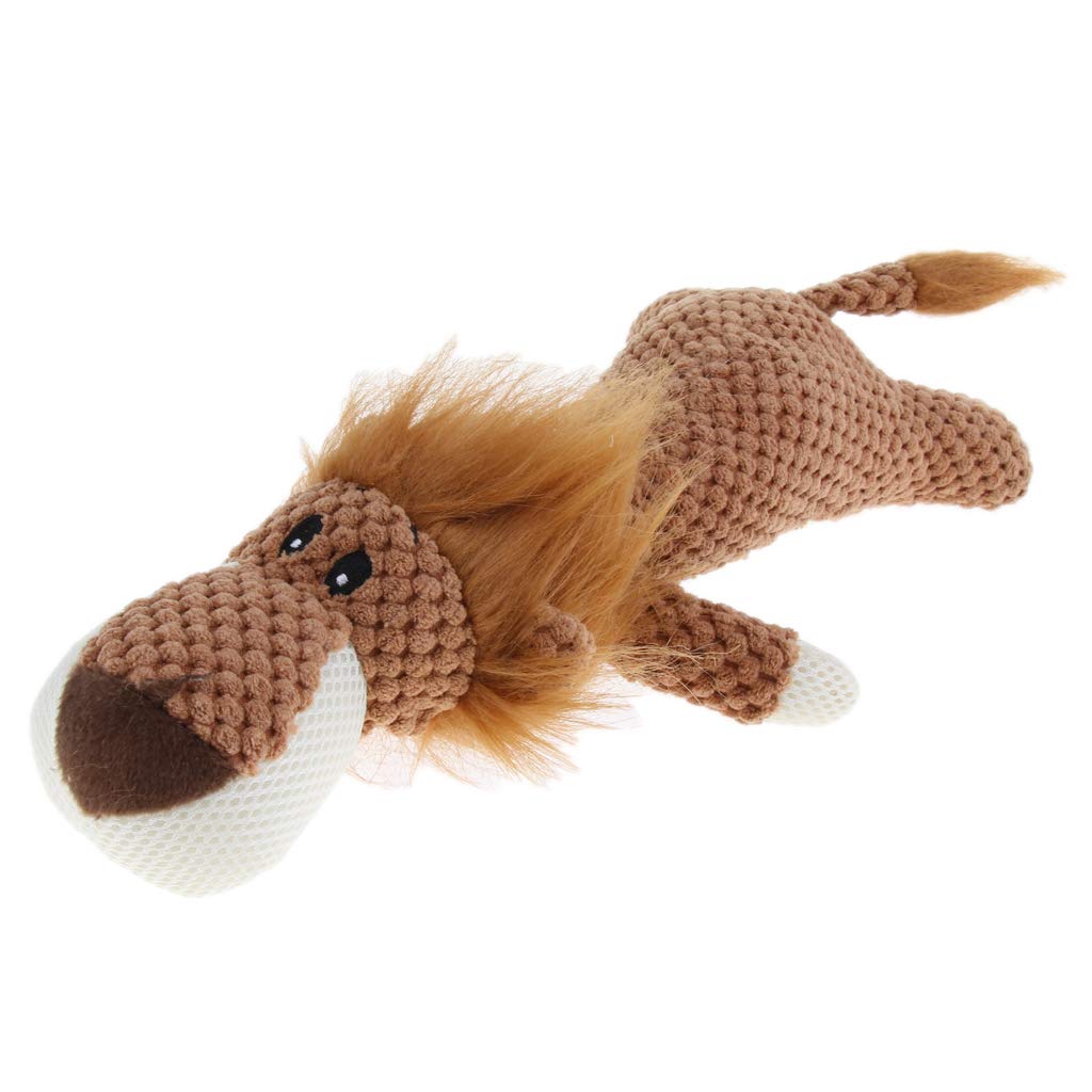 Lustiges Hundespielzeug für Welpen, Kauspielzeug mit Quietschelement, Plüsch, Löwe, 10 Stück