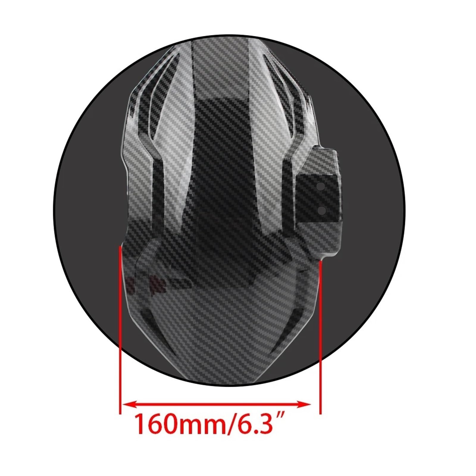 Parafango moto Per moto imitazione ruota regolabile in fibra di carbonio per parafango per Yamaha per Honda per Suzuki per scooter(Nero)