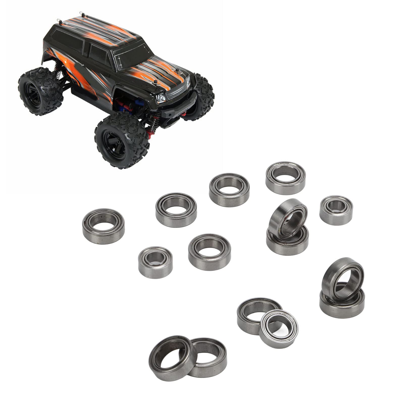Kit de Roulements à Billes RC, Roulements en Acier Inoxydable Durables 15 Pièces pour Voitures et Camions RC Échelle 1/18 Passionnés de Modélisme Compétition et Maintenance
