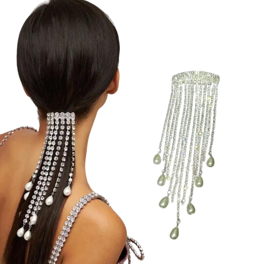 See full amazon price history chart for Gmall Creations Ponytail Holder Crystal Pearl Hair Chain For Girls And Woman To Any Hairstyle For Weddings, Proms, H: 18 Cm W:6 Cm Pack of 1 Gmall Creations Ponytail Holder Crystal Pearl Hair Chain For Girls And Woman To Any Hairstyle For Weddings, Proms, H: 18 Cm W:6 Cm Pack of 1 (B0C37SX72R) Amazon Price History, Amazon Price Tracker
