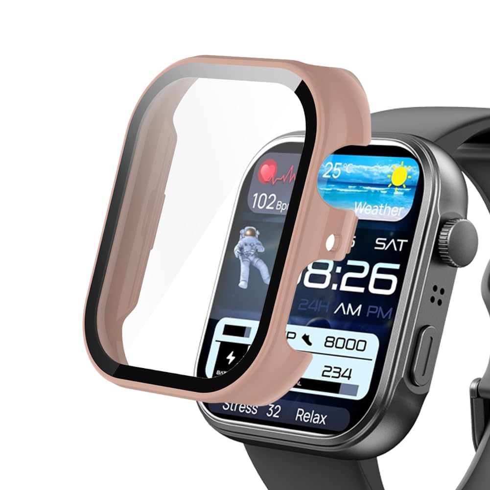 smaate Watch Cases compatible with TOZO S6 1 85 Fitness Tracker Smart watch Hard PC Case with Tempered