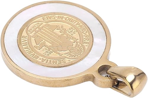 Miniatura 9 de FOUF Collar de medalla de San Benito, juego de 4 medallas de San Benito, medalla sacramental cristiana de acero inoxidable, joyería de protección